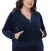 Plus-Size Technicolor Customizable Big Bling Velour Hoodie