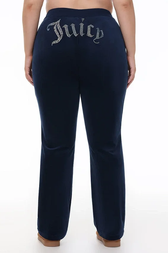 Plus-Size Technicolor Customizable Big Bling Velour Track Pants Plus-Size Technicolor Customizable Big Bling Velour Track Pants