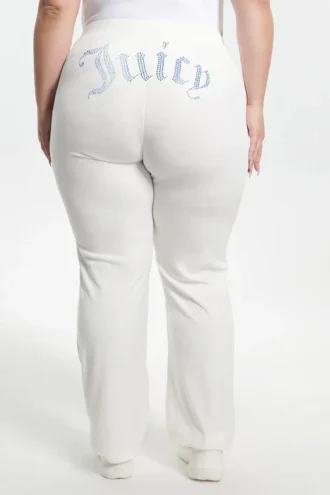 Plus-Size Technicolor Customizable Big Bling Velour Track Pants