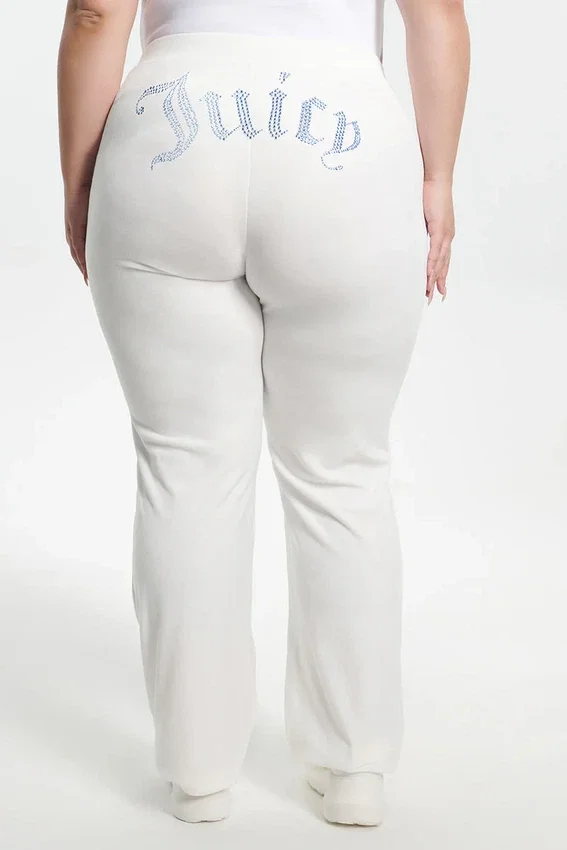 Plus-Size Technicolor Customizable Big Bling Velour Track Pants Plus-Size Technicolor Customizable Big Bling Velour Track Pants