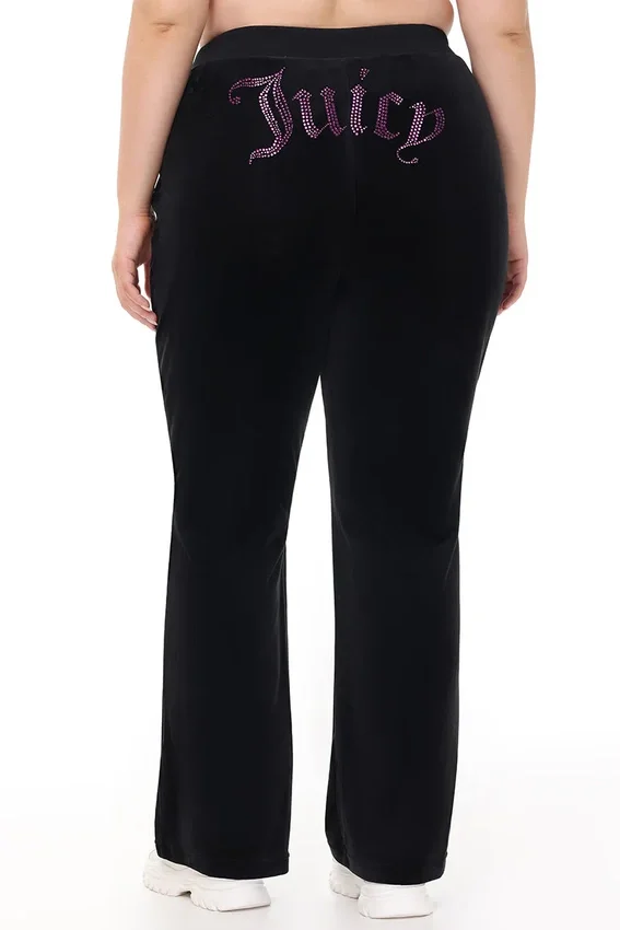 Plus-Size Technicolor Customizable Big Bling Velour Track Pants Plus-Size Technicolor Customizable Big Bling Velour Track Pants