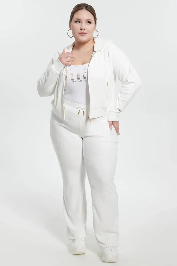 Plus-Size Technicolor Customizable Big Bling Velour Track Pants Plus-Size Technicolor Customizable Big Bling Velour Track Pants