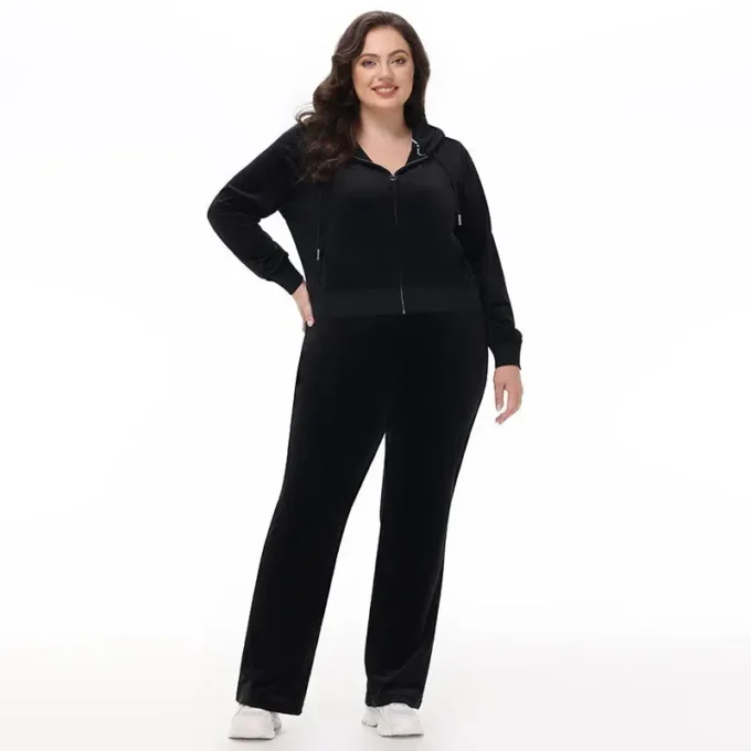 Plus-Size Technicolor Customizable Big Bling Velour Track Pants Plus-Size Technicolor Customizable Big Bling Velour Track Pants