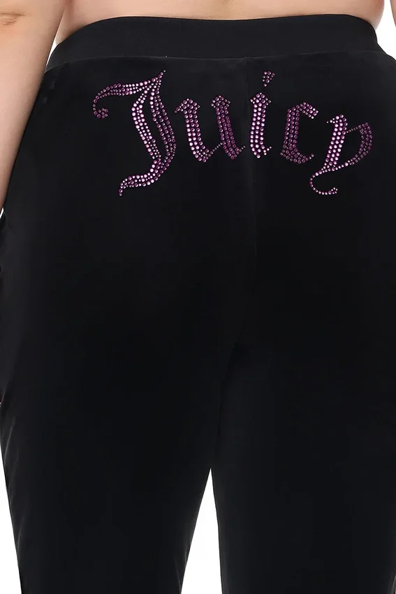 Plus-Size Technicolor Customizable Big Bling Velour Track Pants Plus-Size Technicolor Customizable Big Bling Velour Track Pants