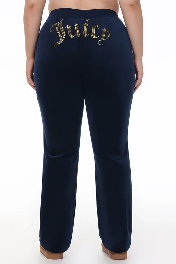 Plus-Size Technicolor Customizable Big Bling Velour Track Pants Plus-Size Technicolor Customizable Big Bling Velour Track Pants
