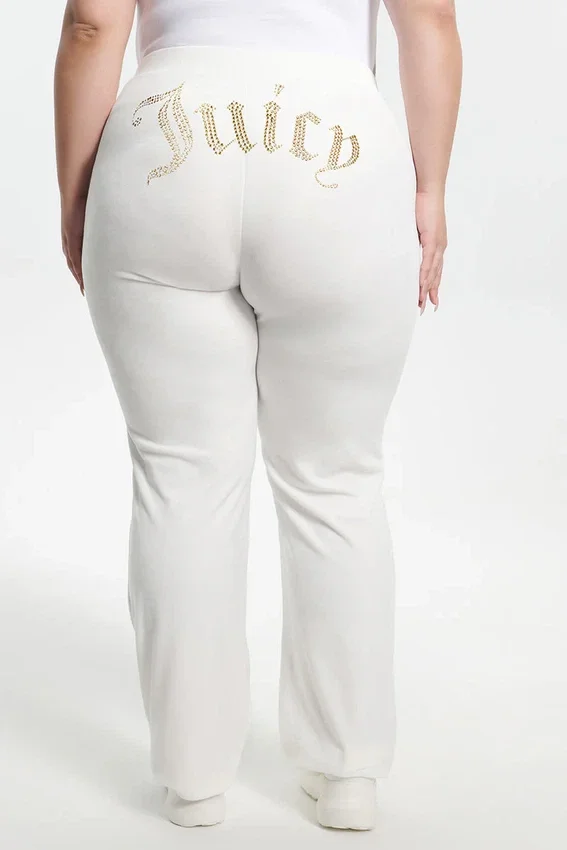 Plus-Size Technicolor Customizable Big Bling Velour Track Pants Plus-Size Technicolor Customizable Big Bling Velour Track Pants