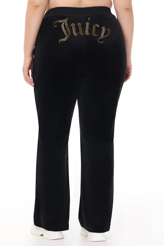 Plus-Size Technicolor Customizable Big Bling Velour Track Pants Plus-Size Technicolor Customizable Big Bling Velour Track Pants