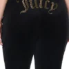 Plus-Size Technicolor Customizable Big Bling Velour Track Pants Plus-Size Technicolor Customizable Big Bling Velour Track Pants