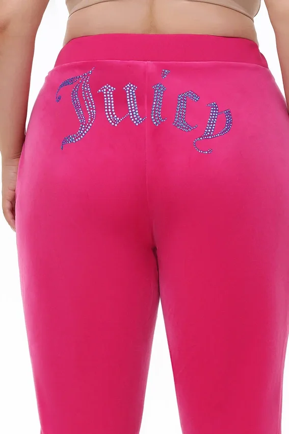Plus-Size Technicolor Customizable Big Bling Velour Track Pants Plus-Size Technicolor Customizable Big Bling Velour Track Pants