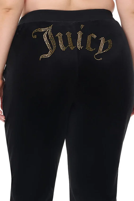 Plus-Size Technicolor Customizable Big Bling Velour Track Pants Plus-Size Technicolor Customizable Big Bling Velour Track Pants