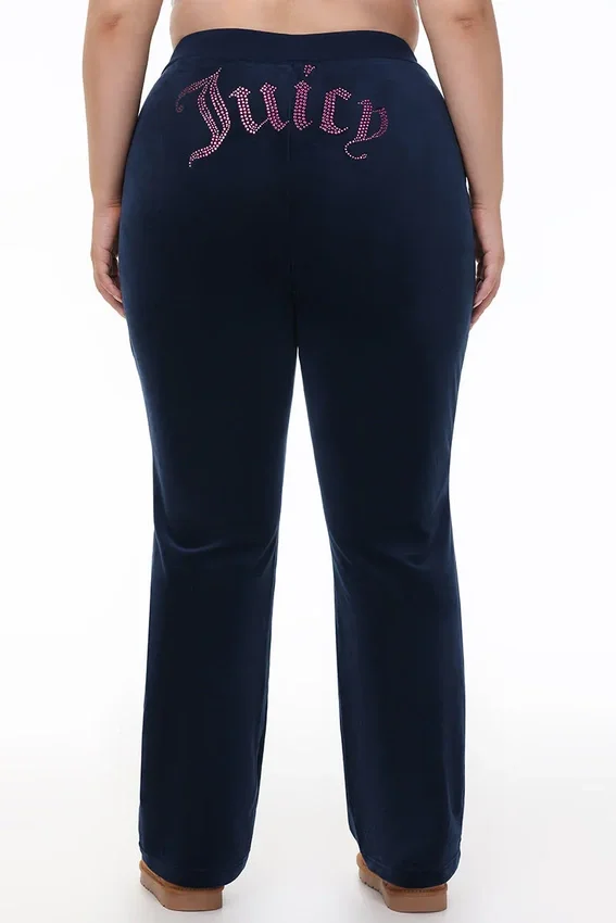 Plus-Size Technicolor Customizable Big Bling Velour Track Pants Plus-Size Technicolor Customizable Big Bling Velour Track Pants