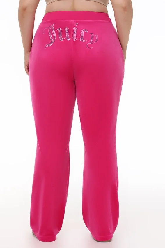 Plus-Size Technicolor Customizable Big Bling Velour Track Pants Plus-Size Technicolor Customizable Big Bling Velour Track Pants
