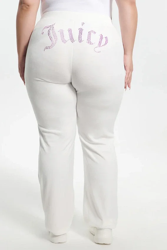 Plus-Size Technicolor Customizable Big Bling Velour Track Pants Plus-Size Technicolor Customizable Big Bling Velour Track Pants