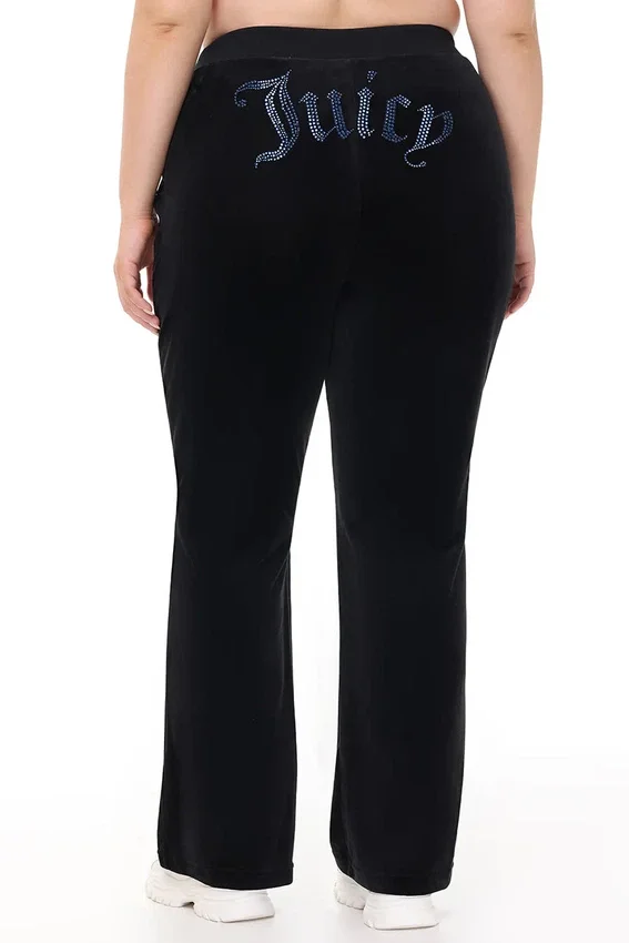 Plus-Size Technicolor Customizable Big Bling Velour Track Pants Plus-Size Technicolor Customizable Big Bling Velour Track Pants