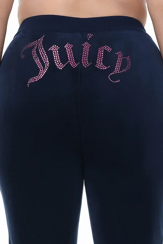 Plus-Size Technicolor Customizable Big Bling Velour Track Pants Plus-Size Technicolor Customizable Big Bling Velour Track Pants