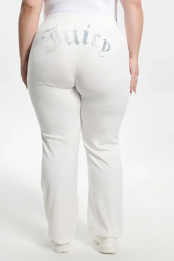 Plus-Size Technicolor Customizable Big Bling Velour Track Pants Plus-Size Technicolor Customizable Big Bling Velour Track Pants