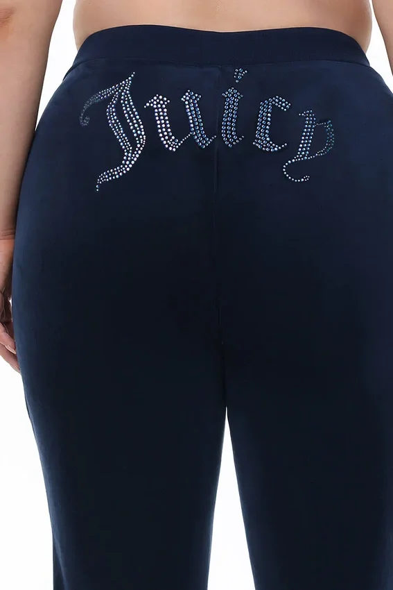 Plus-Size Technicolor Customizable Big Bling Velour Track Pants Plus-Size Technicolor Customizable Big Bling Velour Track Pants