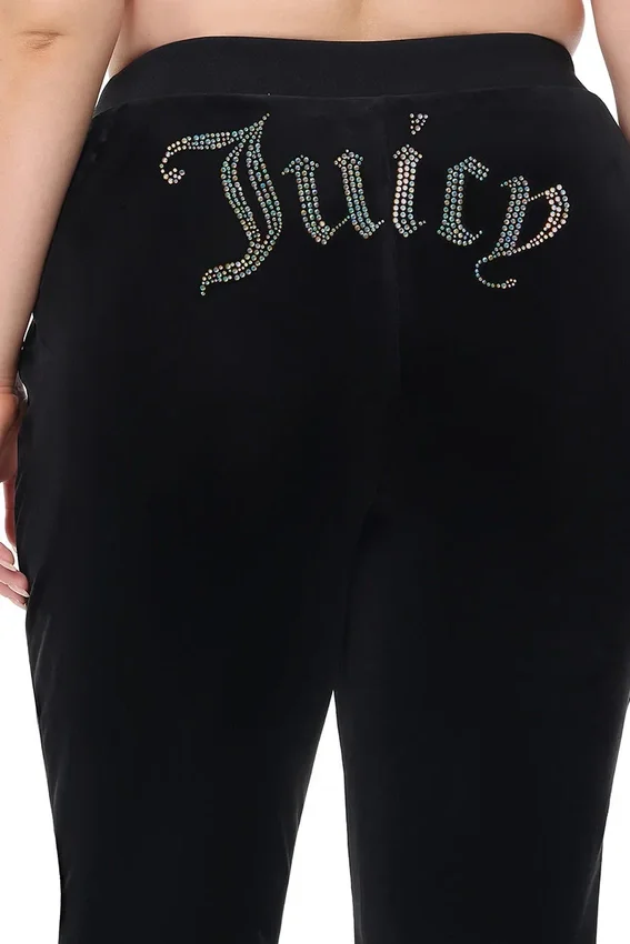 Plus-Size Technicolor Customizable Big Bling Velour Track Pants Plus-Size Technicolor Customizable Big Bling Velour Track Pants