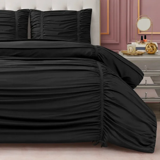 Ribbon Ruched Comforter Set