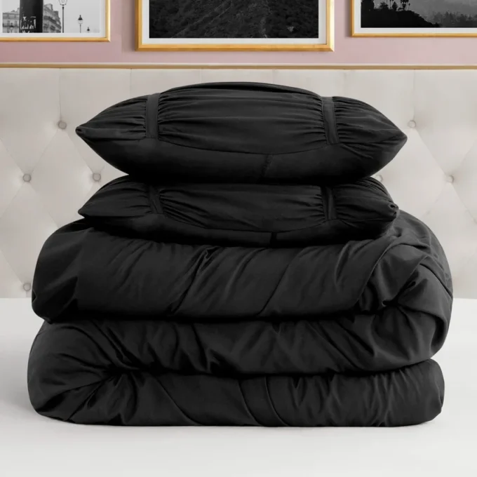 Ribbon Ruched Comforter Set