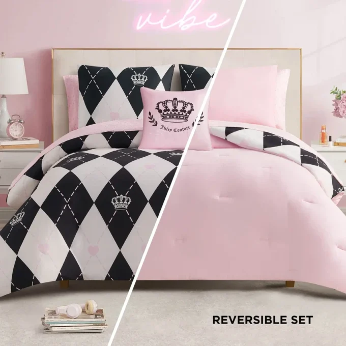 Royal Argyle Reversible Bed in a Bag Bedding Set