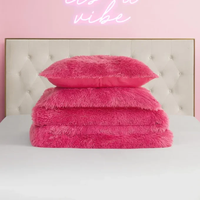 Shaggy Faux Fur Comforter Set
