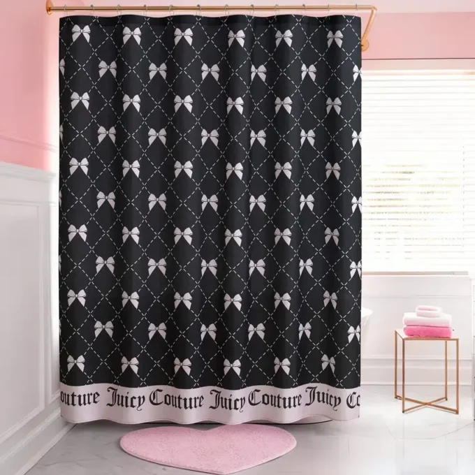 Shower Curtain and Hooks Set