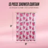 Shower Curtain and Hooks Set