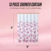 Shower Curtain and Hooks Set