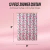 Shower Curtain and Hooks Set