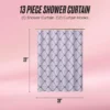 Shower Curtain and Hooks Set