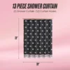 Shower Curtain and Hooks Set