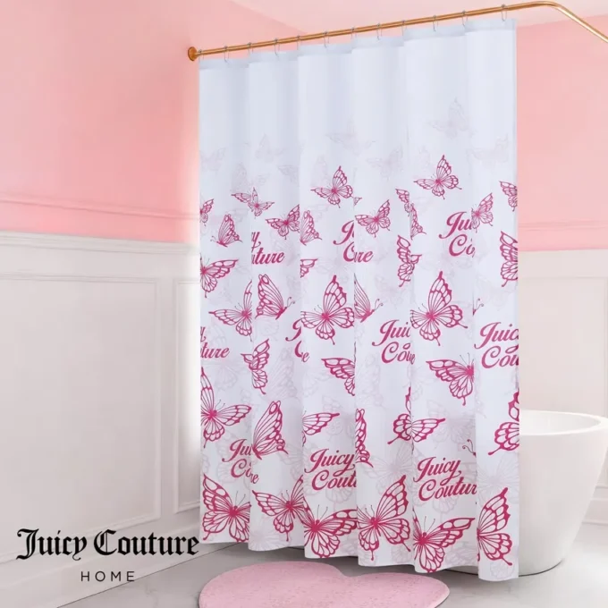 Shower Curtain and Hooks Set