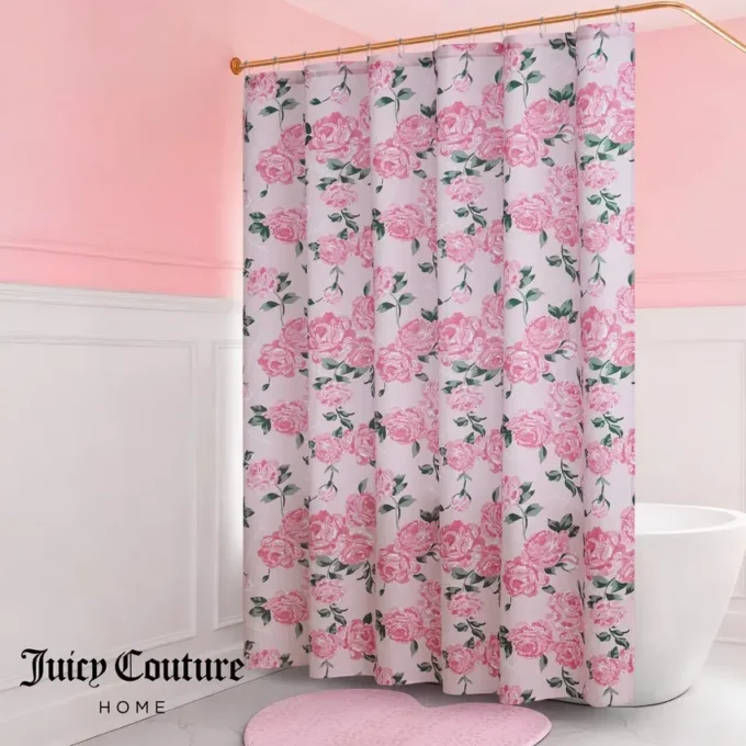 Shower Curtain and Hooks Set