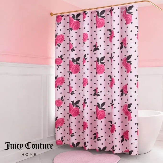 Shower Curtain and Hooks Set