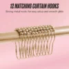 Shower Curtain and Hooks Set