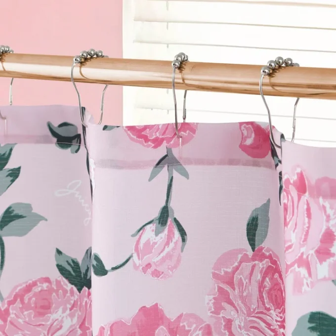 Shower Curtain and Hooks Set