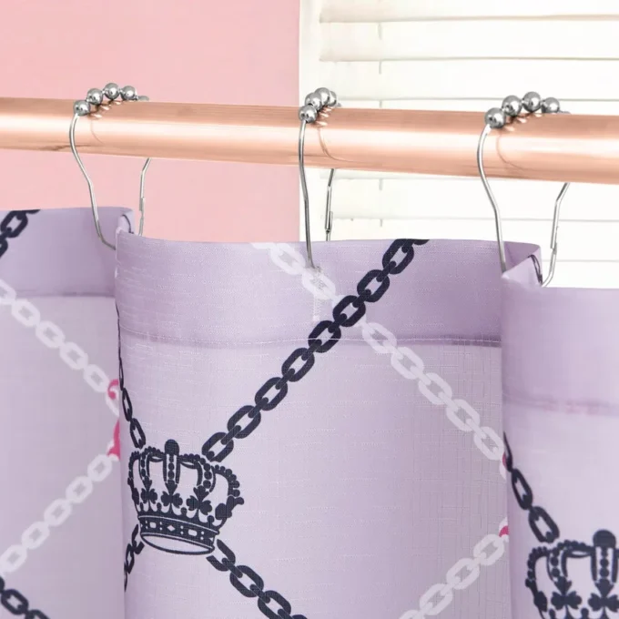 Shower Curtain and Hooks Set