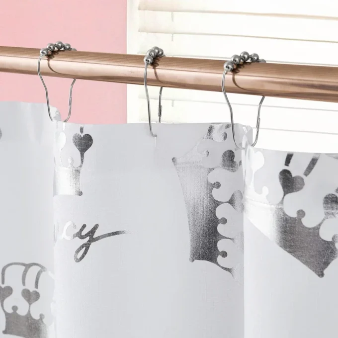 Shower Curtain and Hooks Set