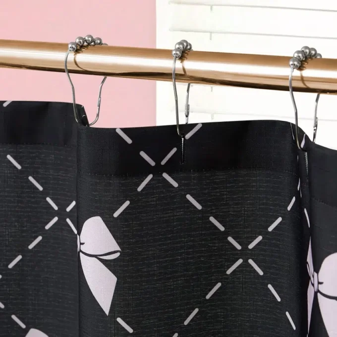Shower Curtain and Hooks Set