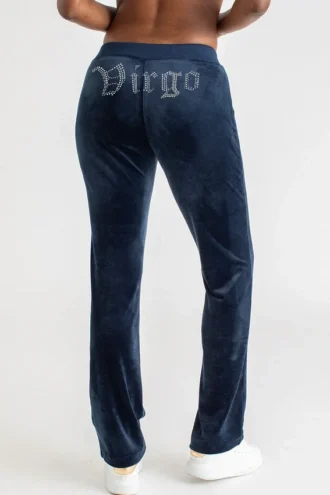 Virgo Customizable Big Bling Velour Track Pants