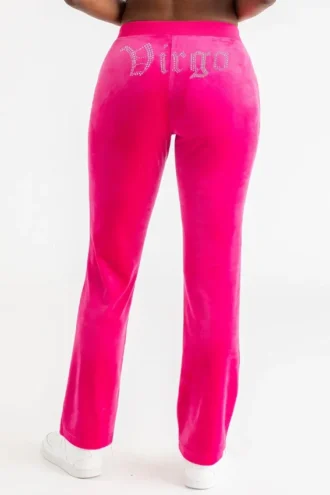 Virgo Customizable Big Bling Velour Track Pants