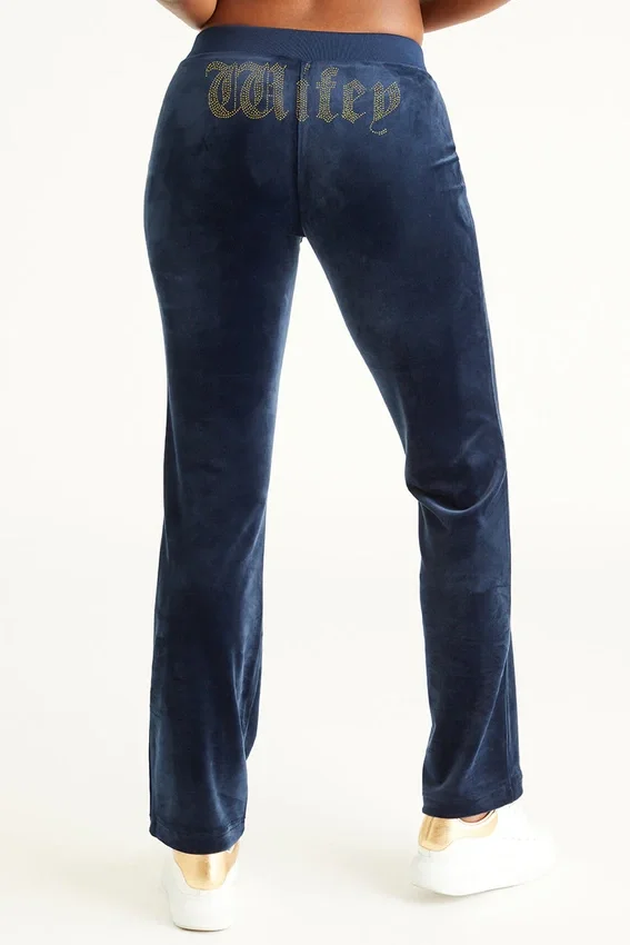 Wifey Customizable Big Bling Velour Track Pants Wifey Customizable Big Bling Velour Track Pants