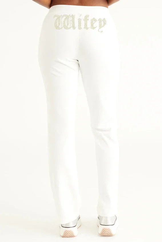 Wifey Customizable Big Bling Velour Track Pants Wifey Customizable Big Bling Velour Track Pants